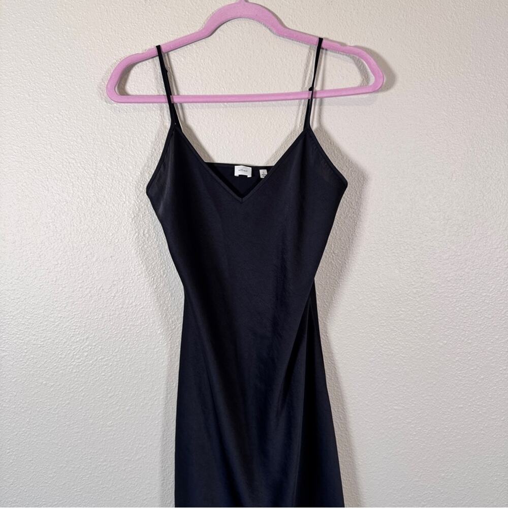 Wilfred Black Satin Midi Slip Dress Womens S Classic Formal Girly LBD Holiday - Picture 9 of 11